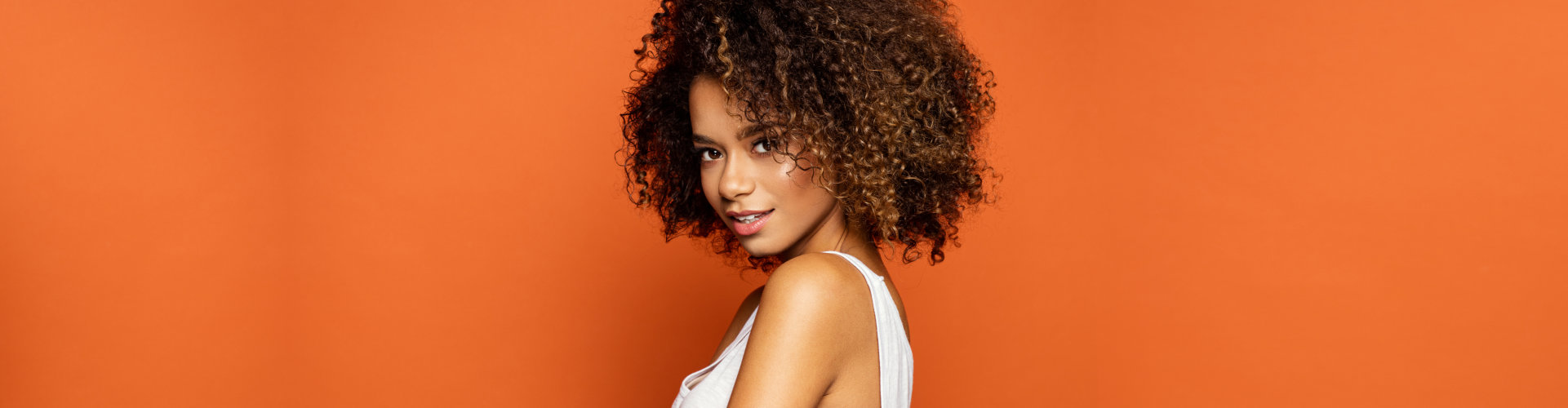 woman with curly hair